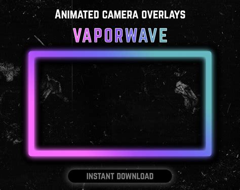 Twitch Animierte Webcam Rahmen Vaporwave Overlay Vaporwave Farben
