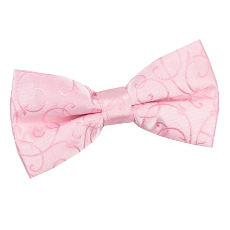 Mens Swirl Baby Pink Bow Tie
