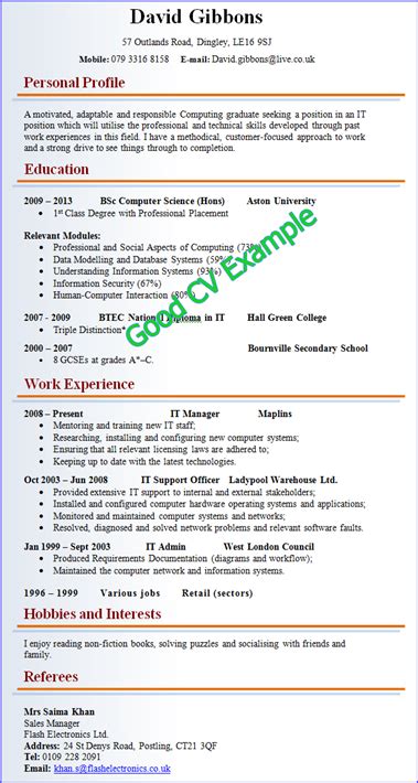 We did not find results for: Best CV Examples