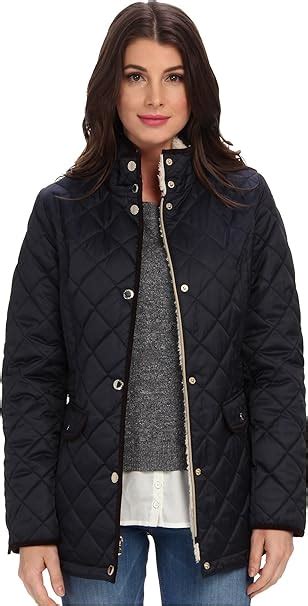Nautica Womens Diamond Quilted Barn Jacket Mystic Blue Small Amazonca Clothing And Accessories