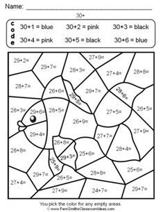 So each free math worksheet has 240 unique questions. 2nd Grade Go Math 4.6 2-Digit Addition Color By Numbers | Go math, Kids math worksheets, 2nd ...