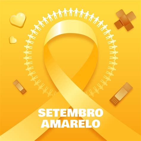 Free Vector Setembro Amarelo Background With Ribbon