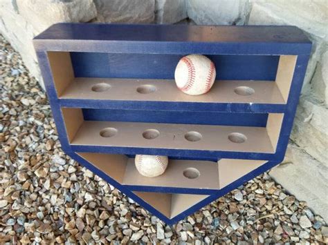 It's so rewarding to me to be able to incorporate things into our home and barely spend any money to do it! Home Plate Baseball Holder Shelf coaches gift baseball fan ...