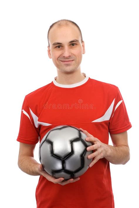 Young Man Holding A Soccer Ball Stock Image Image Of Concept Person