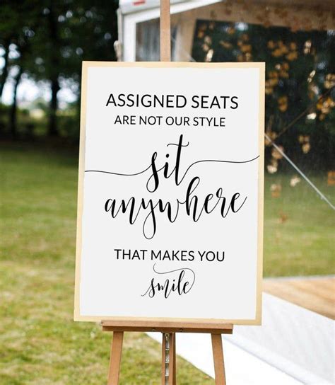 Wedding Seating Sign Rustic Wedding Decor Wedding Signs Assigned Seats Are Not Our Sit Anywhere