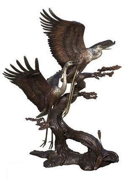 Bronze Flying Cranes Monumental Sculpture