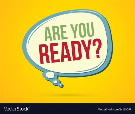 Are You Ready Text In Balloons Royalty Free Vector Image