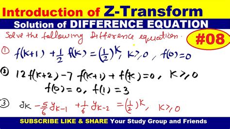 08 Z Transform In Hindi Solution Of Difference Equation By Method Of