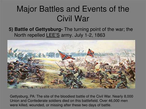 Ppt Major Battles And Events Of The Civil War Powerpoint Presentation