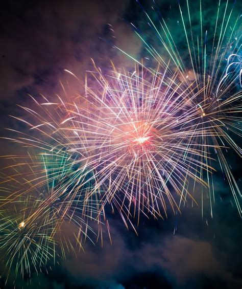 Colorful Fireworks Of Various Colors Stock Image Image Of Exploding