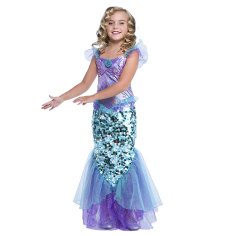 Women Halloween Mermaid Costume Cosplay Top Sequins Long Tail Skirt Bodycon Party Princess Dress