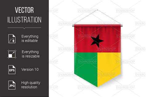 Pennant Flag Icon Of Guinea Bissau By Dvargshop Thehungryjpeg