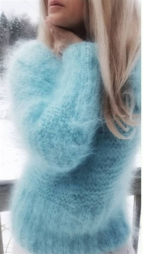 Angora Fluffy Fuzzy Mohair Sweater Angora Angora Sweater