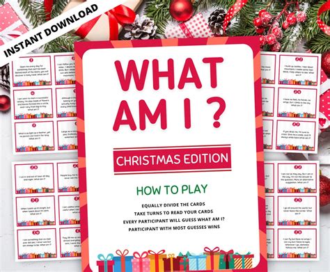 Christmas What Am I Riddles Printable Christmas Riddles Game Etsy