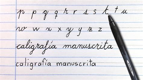 Caligrafía manuscrita para LETRA BONITA fácil Abecedario completo