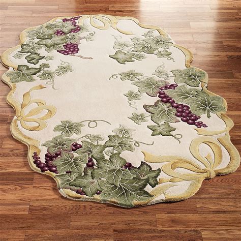Choose from available colors to match your space. Ribbon and Grapes Oval Area Rugs | Oval area rug, Grape kitchen decor, Grape decor