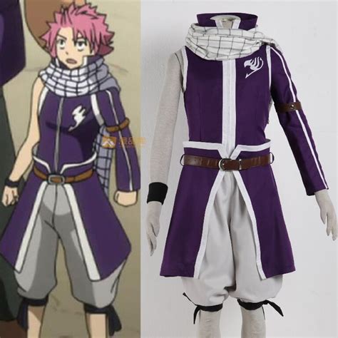 Mens Fairy Tail Etherious Natsu Dragneel Purple Cosplay Costume