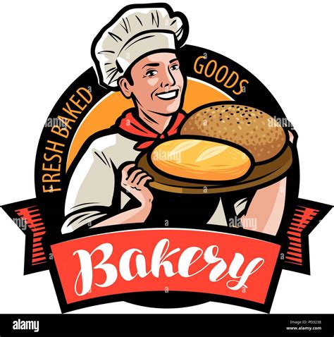 Boulangerie Boulangerie Logo Ou Label Happy Baker Ou Cuisiner Avec Du