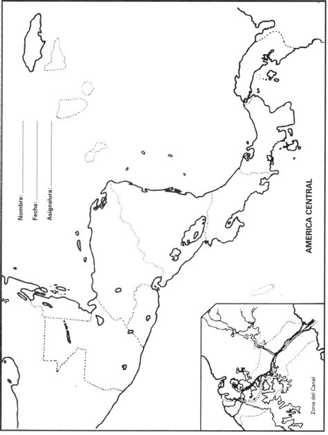 Mapa Mudo De Centroamerica