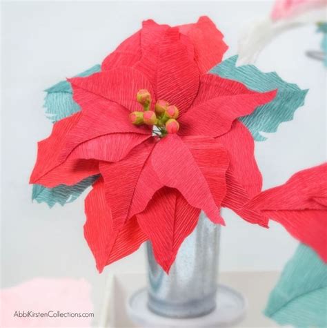 Crepe Paper Poinsettia Flowers Free Poinsettia Template And Tutorial