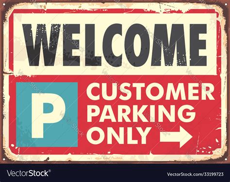 Parking Sign Design In Retro Style Royalty Free Vector Image