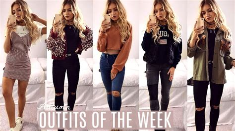 Autumn Outfits Of The Week Everyday Outfit Ideas Lookbook 2017 Youtube