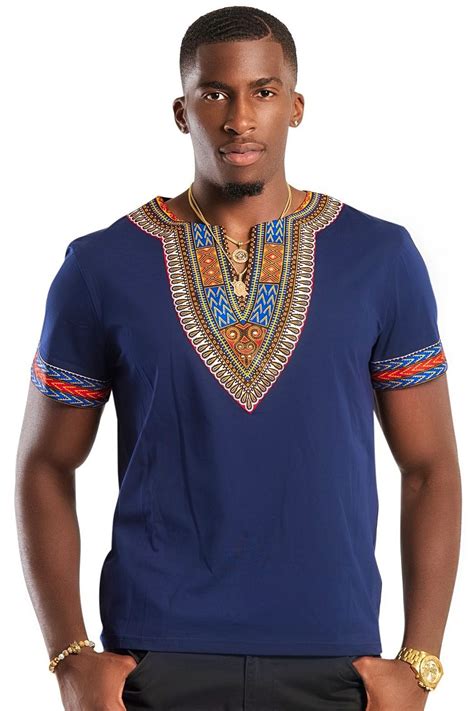2020 summer navy blue fashion t shirt women woman tshirt. Navy Blue African Dashiki Men T-shirt in 2020 | African ...