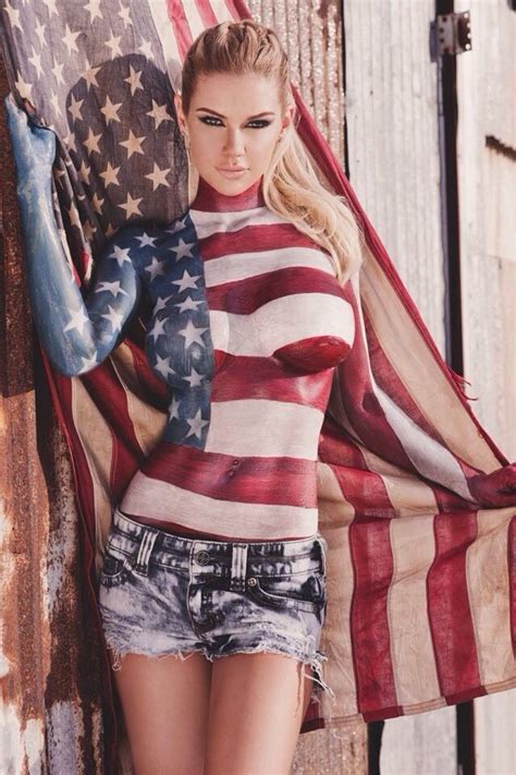 Girl On American Flag