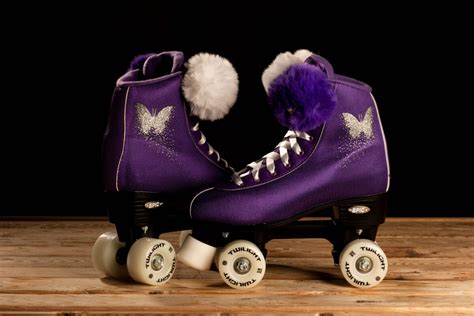 Epic Purple Butterfly Quad Roller Skate River Roll