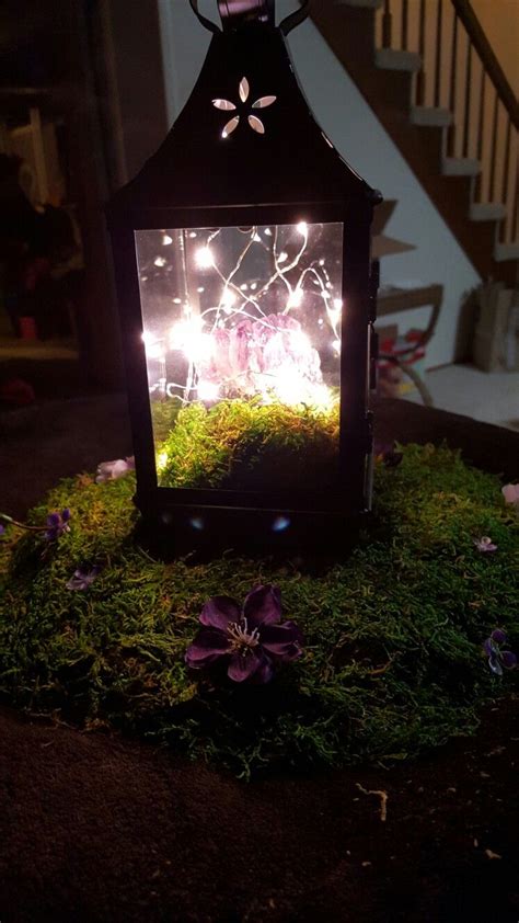 Lantern Centerpieces With Fairy Lights And Flowers