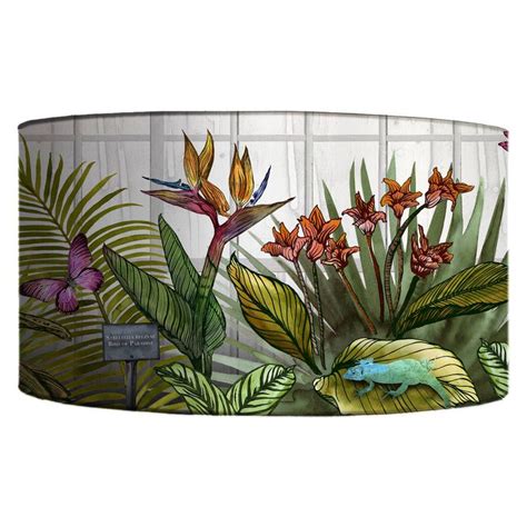 Glasshouse Tropical Botanical Print Lampshade By Terrarium Designs