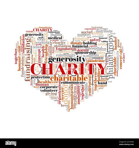 Charity Word Cloud Concept With Love Symbol Stock Vector Image And Art