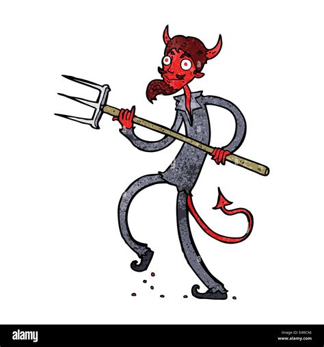 Cartoon Devil With Pitchfork Stock Vector Image And Art Alamy