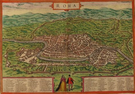 Rome City Plan Braun And Hogenberg 1572 Etsy Rome City Antique