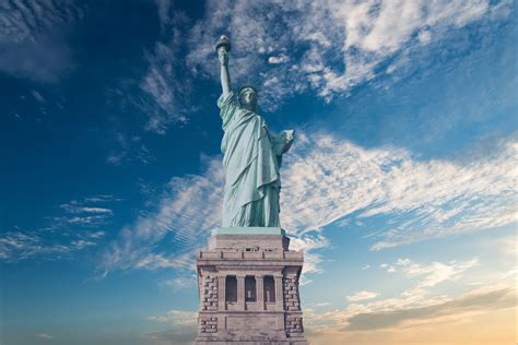 Free Images Horizon Cloud Sky Sunlight Monument Statue Of Liberty Tower Symbol Usa