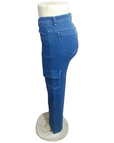 Regular Ladies Blue Straight Cargo Denim Jeans Button High Rise At Rs 380 Piece In New Delhi