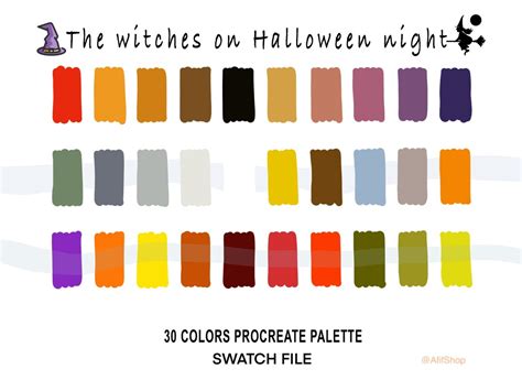 Witches Color Palette Halloween Halloween Night Ipad Etsy