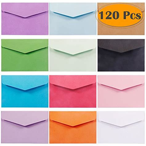 120 Pc Small Colored Envelopes 45 X 32 In Assorted Colors Office