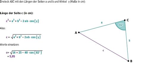 Somit haben wir auch automatisch den radius (r) des möchte man ein quadrat oder ein rechteck mithilfe des satz des thales erstellen, hilft es, wenn man sich. Der Kosinussatz - bettermarks