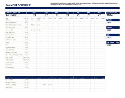 Free Payment Schedule Template