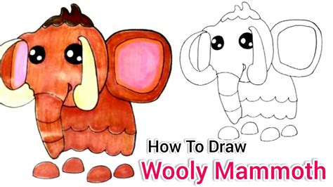 How To Draw A Wooly Mammoth From Roblox Adopt Me Pets Step By Step