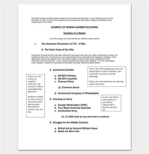 Formal Outline Template 10 Formats And Examples Dotxes