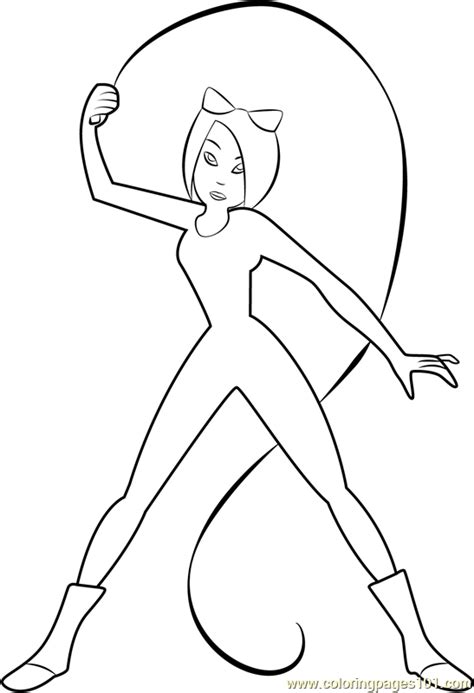 Catwoman Coloring Page Free Dc Super Hero Girls Coloring Pages