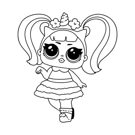 Lol Surprise Doll Unicorn Coloring Page Free Printable Coloring Pages