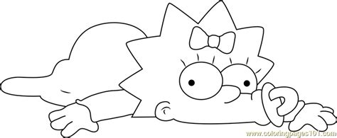 Pretty Maggie Simpson Coloring Page for Kids - Free Maggie Simpson
