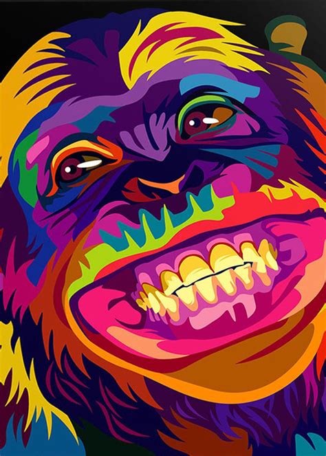 Monkey Face Pop Art Animals Colorful Animal Paintings Abstract Animals