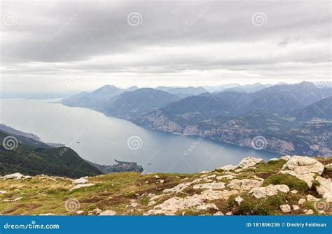 View From The Heights Of Monte Baldo On The Alpine Mountains And Lake