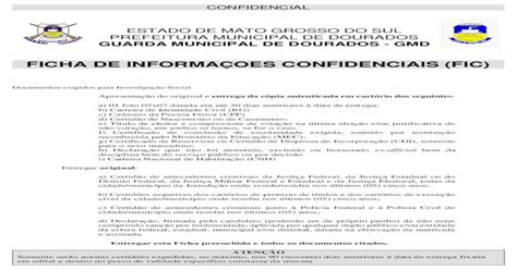Ficha De InformaÇoes Confidenciais Fic · Pdf Filed Declaração