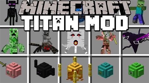 Minecraft TITAN MOD CREATE GIANT MOBS AND BATTLE TITAN BOSSES