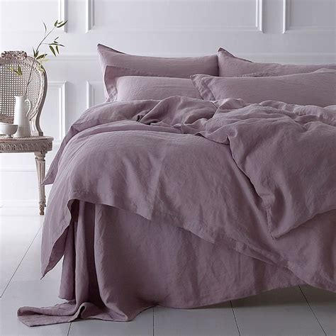 Dusky Heather Linen Purple Bedrooms Bed Lilac Bedding